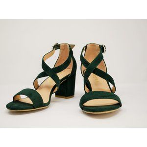 Allegra K Emerald Green Suede Ladies Heels